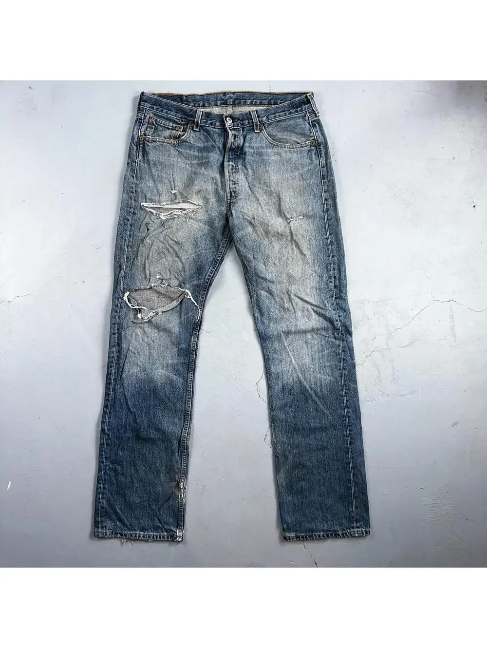 Levis 501 Vintage Y2K XX Straight Leg Jeans Blue Light Wash 34x34 Act 33x33